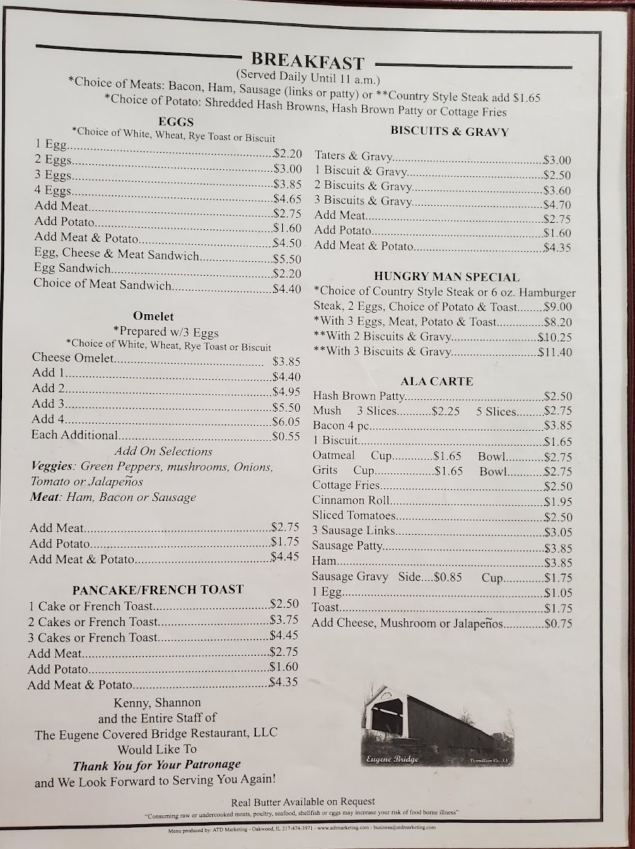 Covered Bridge Restaurant Menu - Image 5